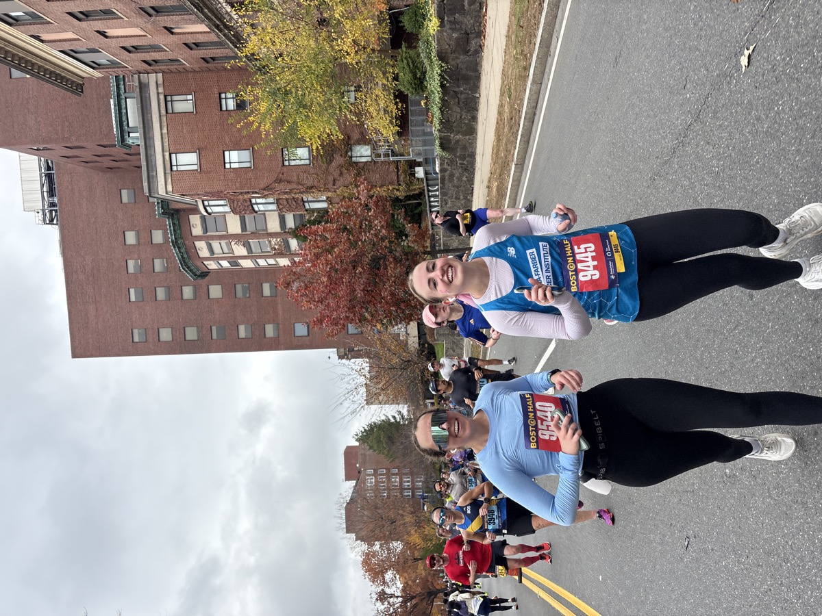 Sara running the Boston Half Marathon